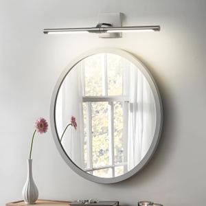 Sand Nickel Vanity Light for Bathroom 360 Rotatable Lighting Fixtures 24 inch Dimmable Modern 4000K Bathroom Sconces Over Mirror Picture Lights for Paintings