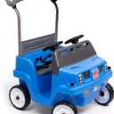 Step2 Side-by-Side Push Around SUV, Kids Push Car, 2 Seats, Stroller Substitute, Includes Seat Belts & Horns, Made of Durable Plastic, Max Weight 100 lbs., For Toddlers 1.5-5 Years Old, Blue (Large)