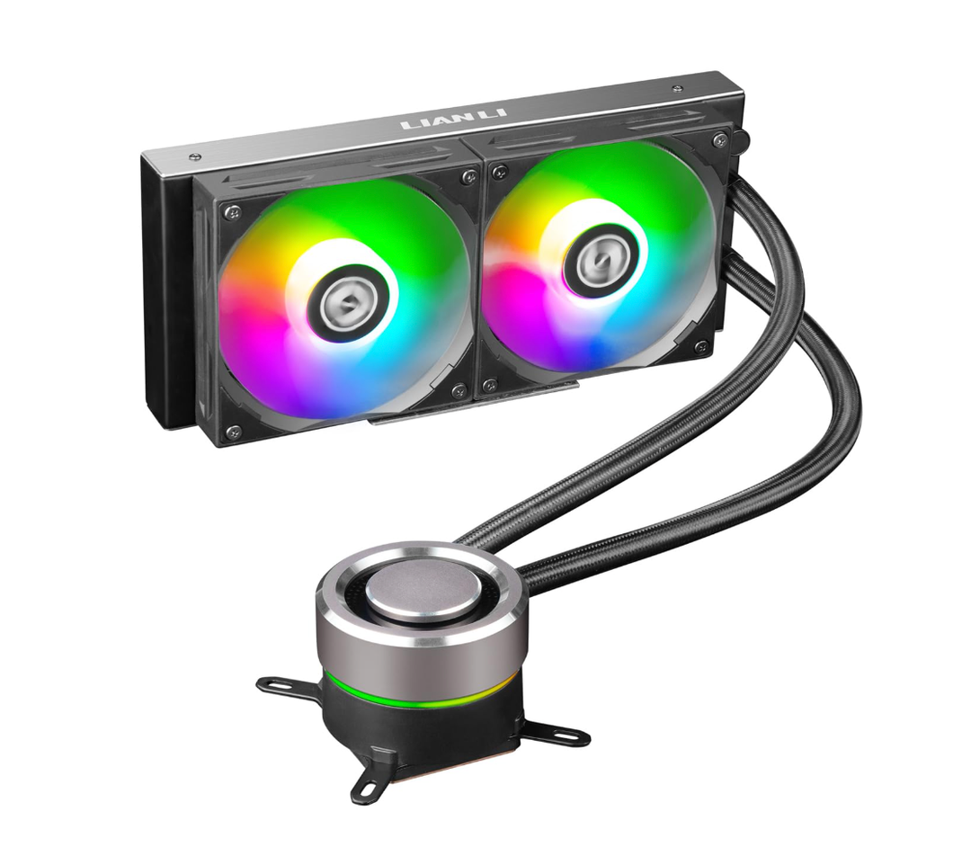 LIAN LI Galahad AIO Cooler 240mm Radiator Liquid CPU Cooler RGB All-in-One Water Cooling System, LGA1700 Bracket, AMD AM5/AM4 Intel LGA1200/115X/2011/2066 Compatible (240mm Black)