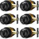 6 Pack Door Knob with Lock, Keyed Different Entry Door Knobs, Interior and Exterior Round Ball Door Lock for Front Bedroom or Bathroom, Door Knobs Matte Black Finish