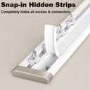 Ultra-thin Curtain Track, Aluminum Ceiling Curtain Rail System No Drill Self Adhesive Curtain Tracks Wall Mount, Silent Sliding Rail for Windows Easy Installation with Screws 11.2ft (3.4m)