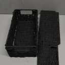 Vagusicc Wicker Storage Basket, Set of 2 Hand-Woven Paper Rope Wicker Basket, Small Storage Baskets for Organizing Toilet Paper Basket, Foldable Large Cube Storage Organizer Bins for Shelves (Black) (11.2"D x 6.1"W x 4.8"H)