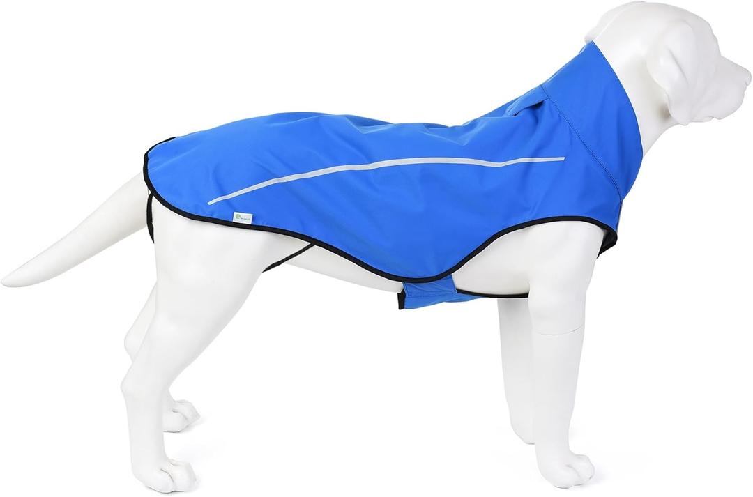 Mile High Life Dog Raincoat, Adjustable Waterproof Reflective Rain Jacket for Small Medium Large Dogs, Lightweight Breathable Pet Rain Coat with Leash Hole (Blue, XXS Chest 16-19")