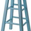 Winsome Ivy Square Leg Counter Stool, 24" in Rustic Light Blue and Walnut, Classic Backless Bar Chairs for Kitchen & Dining Room Seating, Timeless Essential Furniture for Home, Dorm, Apartments