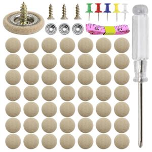 50 Kits Car Roof Headliner Repair Kit, 50pcs Rivets Repair Button202Pcs Auto Roof Snap Rivets Retainer for Interior Ceiling Cloth Fixing Repair Buckle with Installation Tool (Beige Flannelette)