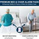 Bed Alarm for Elderly Adults & Chair Alarm Set with Sensor Pad - Fall Prevention Alert System for Seniors, Dementia Patients, Alzheimer Care - Adjustable Volume Caregiver Monitor