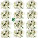 12 Bundles Peonies Artificial White Flowers Bouquet, Lifelike Silk Fake Peonies with Stems for Home Table Centerpieces, Wedding, Party & DIY Bridal Floral Arrangements (White)