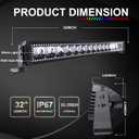 Lpteso RGBW LED Light Bar 32'' inch 180W Flood Spot Combo Beam 2PCS 4 Inch 18W Flood RGB LED Pods with 16 Solid Colors Chasing RGB Halo Ring Changing with Strobe Flashing with Rocker Switch Wiring
