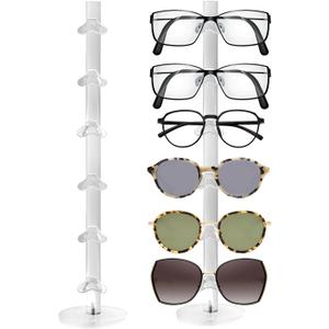 6 Layers Acrylic Sunglass Organizer, Glasses Holder, Sunglasses Display Stand, Eyewear Frame Riser Rack Holder for Glasses Storage