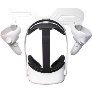 VR Headset and Controller Wall Mount Storage Stand Hook Compatible for Meta Quest 3 / Quest 2 / Pro / 1, PSVR 2, Pico 4, Rift S, Hp Reverb G2, HTC Vive, Valve Index, PS VR (White)
