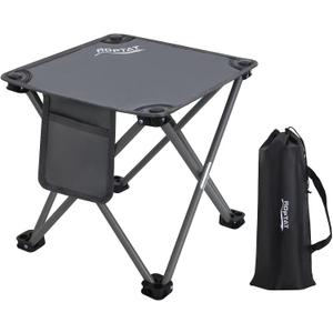 Roptat Camping Stool, Portable Folding Compact Lightweight Stool Seat for Camping Fishing Hiking Gardening Outdoor Walking Backpacking Travelling and Beach with Carry Bag (Grey)