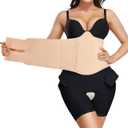 YERKOAD 360 Lipo Foam Ab Board Post Surgery Liposuction Abdominal Compression Boards Belly Wrap Lipo Recovery Waist Cincher(Beige, One size)