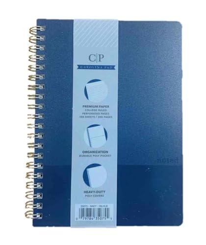 2 x Carolina Pad College Ruled Executive Personal Notebook ~ Noted Neutrals (Navy; 5" x 7"; 100 Sheets, 200 Pages)