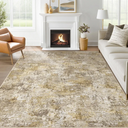 5x7 Area Rugs for Living Room: Washable Neutral Abstract Rug Soft Modern Rugs Indoor Floor Non-Slip Carpet for Bedroom Dining Room Nursery Office(Golden Brown, 5'x7')