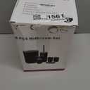 Hommtina Bamboo Bathroom Accessory Set, 6 Pcs bathroom essential Includes Toothbrush Cup, Toothbrush Holder, Soap Dispenser, Soap Dish, Toilet Brush with Holder, Trash Can, with 3 Toothbrushes (Black)