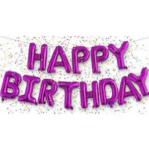HOUSE OF PARTY Happy Birthday Balloon - 16 inch | Hot Pink Mylar Capital Foil Birthday Balloons Banner, Pink Party Decorations for Girls, Women