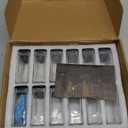 APT 1101 4 oz Glass Square Spice Jars with Labels, Glass Jars with Bamboo Lids, Spice Bottles, Seasoning Organizer, 12 Pack (Black)