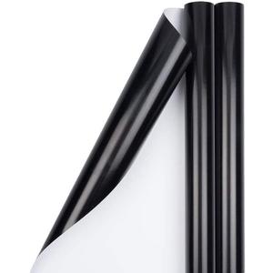 JAM Paper Gift Wrap - Glossy Wrapping Paper - 50 Sq Ft Total (30 in x 10 Ft Each) - Black - 2 Rolls/Pack