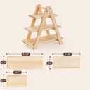 3 x 3-Tier Dessert Stand, 5.9" Extra-Wide Shelves, Natural Clear-Coated Finish, Stable & Easy-Clean Cupcake Holder for Afternoon Tea, Fruit, Snacks, Party Display