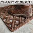 Bulijojo Outside Entrance Doormat with Drainage Holes 24"x36" Brown