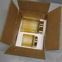 Makeup Brush Holder Organizer, Heavy Crystal Glass Brush Storage Holder, Vintage Cosmetic Make Up Bathroom Brushes Cup Pen Pencil Toothbrush Holder Striped Vase (S+L (amber))