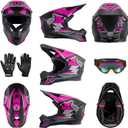 Adult Dirt Bike Helmet DOT Approved, Full Face Off Road Motorcycle Helmet, Medium