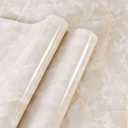 Yancorp Cream White Contact Paper Removable Wallpaper Peel and Stick Countertops Waterproof Marble Wallpaper Self-Adhesive Peel and Stick Backsplash for Cabinets Kitchen