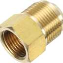 Brass Flare Tube Fitting Coupling Gas Adapter, 3/4" Male Flare x 5/8 Inch Female SAE Thread Pipe Connector Fit for air Conditioning HVAC Automotive Grills (2Pcs, Gold)