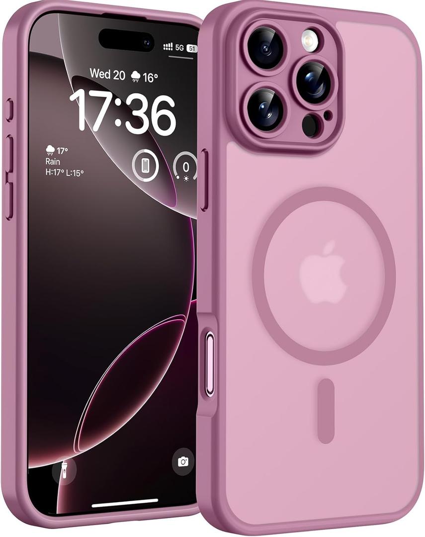 TOCOL for Phone 16 Pro Case, Compatible with Magsafe Charger, Full Camera Protection, Drop Protection, Translucent Matte Phone Case for iPhone 16 Pro 6.3 inch (Lilac Purple)