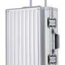 YYW 100% Full Aluminum Carry On Luggage, Airline Approved Hardside Suitcase with Silent Wheels Ideal, TSA Lock, Zipperless Suitcase for Business (Silver, 24-Inch), Checked In 24-Inch