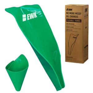 EWK Flexible Oil Funnel, Spill-Free, Reusable Moldable Funnel for Clean Oil Changes, Car & Motorcycle Maintenance, Coolant & Fluid Draining, Easy Store Roll-Up Design
