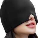 Migraine Relief Cap, Headache Relief Cap Mask Products, Cooling Odorless Gel Ice Head Wrap for Tension, Stress,Hangover & Puffy Eyes (Black)