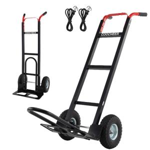 600lb Aluminum Hand Truck Heavy Duty Dolly, 10-Inch Pneumatic Tires,Cart