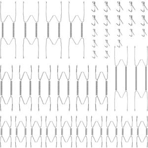 Hotop 20 Pieces Invisible Wall Plate Hangers 4/5/6/8/10 Inches Wall Plate Hangers Stainless Steel Decorative with 20 Pieces Hook with Nails for Decorative Antique and Arts(Silver)