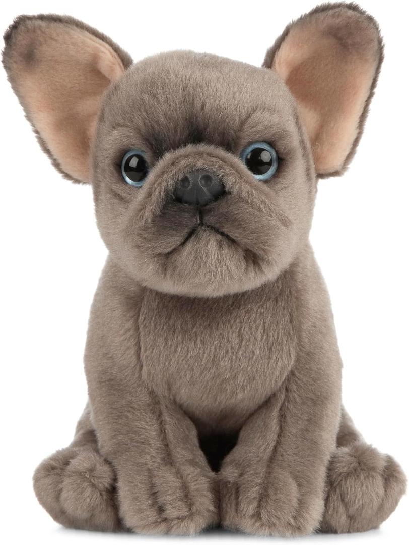 Living Nature French Bulldog Puppy Stuffed Animal | Fluffy Dog Animal | Soft Toy for Kids | 6 inches