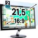 VINTEZ 21.5 inch Blue Light Blocking Screen Protector Panel for 16:9 Widescreen Computer Monitor and Laptop - PC Anti-UV Eye Protection Filter Film - Anti-Scratch Diagonal Frame Shield [2 Pack]