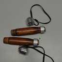 Hiboom 2 Pack Crayon Holder for 1/2'' Round or Hexagonal Marking Crayons, Wood Lumber Crayon Holder with Metal Chuck, Metal Caps and Nylon lanyard, Walnut Handle