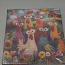 Chicken Puzzles for Adults 1000 Piece, PICKFORU Funny Chicken Jigsaw Puzzle, Garden Farm Flower Animal Rooster Themed, Patchwork Art Challenge Puzzle