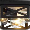 13 inch Black Flush Mount Ceiling Light Fixtures,3-Light Hallway Light Fixtures Ceiling Mount for Kitchen Farmhouse Bedroom 1 Pack
