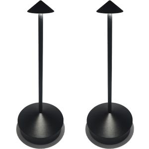 Cordless Rechargeable LED Table Lamps, 1800mAh Battery Desk Lamp Outdoor Portable Touch Dimmable Table Night Light for Patio Restaurant Dining Home Set of 2 Black