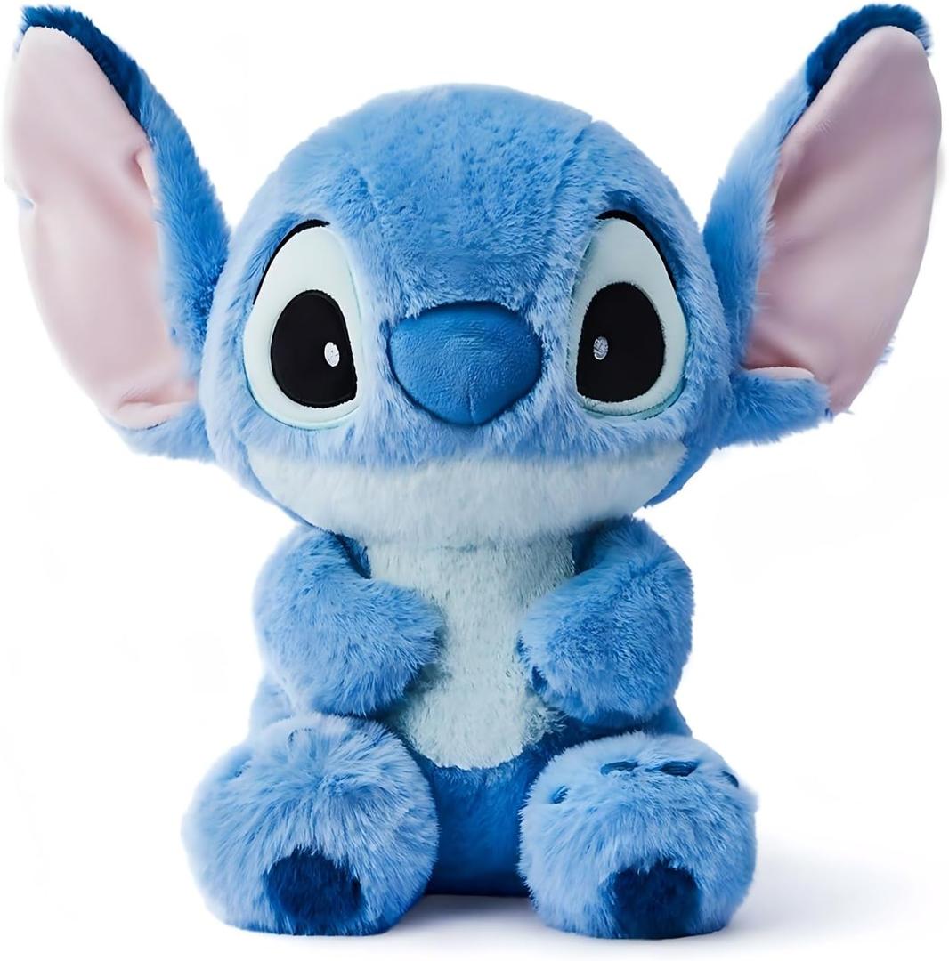 MINISO Disney 10'' Stitch Plush Stuffed Animals, Cute Stuff Palm Pals with Fuzzy Texture and Embroidered Details, Squishy Toys, Flexible Ears, Stitch Gifts for Girls Plushy Suitable for All Ages