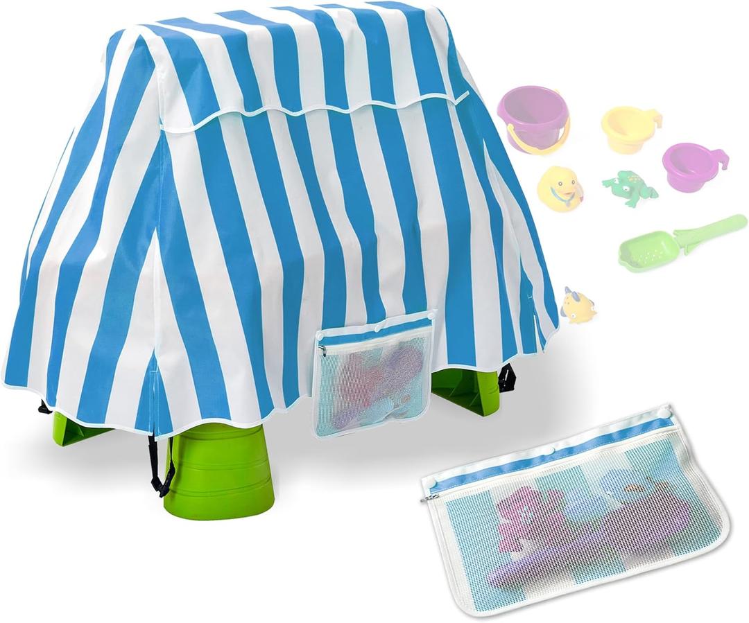 Water Table Cover with Storage Bag, Kids Water Table Cover for Water Table, Water Table Accessories for Toddlers 1-3, Waterproof Protective Covers for Toddler Outdoor (Sky Blue)