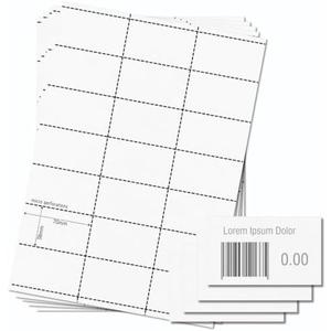 OfficeGear Shelf Edge Barcode Price Ticket Labels 21-up [25 Sheets - 525 Pack] 38x70mm Custom Printable A4 120gsm Card Micro-Perforated Non-Adhesive Merchandise Tag Includes Design Template