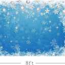8x6ft Winter Bokeh Sparkle Blue Backdrop Snowflake Winter Wonderland Baby Shower Photography Background Xmas Backdrops for Photography Christmas Family Decorations Cake Smash Photo Booth Props
