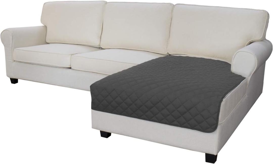 Easy-Going Sectional Couch Covers for Dogs L Shape Sofa Cover Reversible Sofa Slipcover Chaise Lounge Cover Furniture Protector Cover for Pets Dog Cat (42 x 68 inches, Dark Gray/Dark Gray)