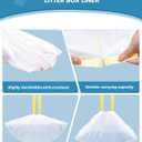 KONE 45 Count Litter Box Liners, Pet* Scoopfree Self-Cleaning Box Liners, Automatic Kitty Litter Bags, Thickened & Leak-Proof Drawstring Cat Litter Waste Bags, Disposable Refill Tray Rectangle Bags