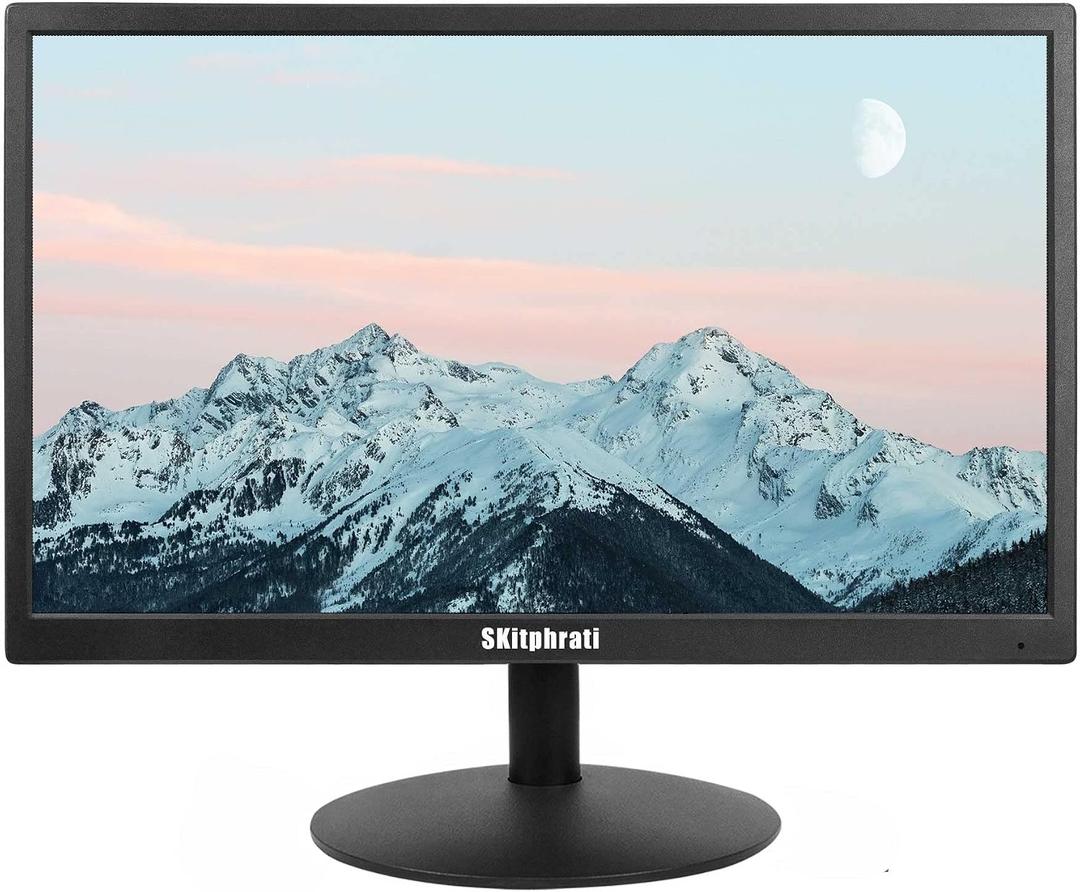 SKitphrati 20" PC Monitor 1600x900 75Hz 5MS HDMI Monitor LED Viewing Angle 95 (Horizontal) with HDMI VGA Input, 76% sRGB, VESA Wall Mount, TN Panel, Black