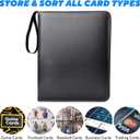 Portable 9-Pocket Trading Card Binder, Holds 1080 Cards with 60 Removable Double-Sided Sleeves, Baseball Card Binder Card Storage Organizer Album for Boys, Girls, Sports & Game Cards