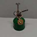 OFFIDIX Glass Plant Mister, 6.3 Inches Tall Vintage Style Spritzer Bronze Plastic Top Pump One Hand Watering Can Indoor Plant Spray Bottle for Garden, Plants, Cleaning (Dark Green)