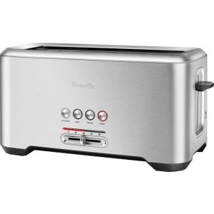 Breville BTA730XL Stainless Steel Long Slot Toaster"The Bit More" 4-Slice Toast